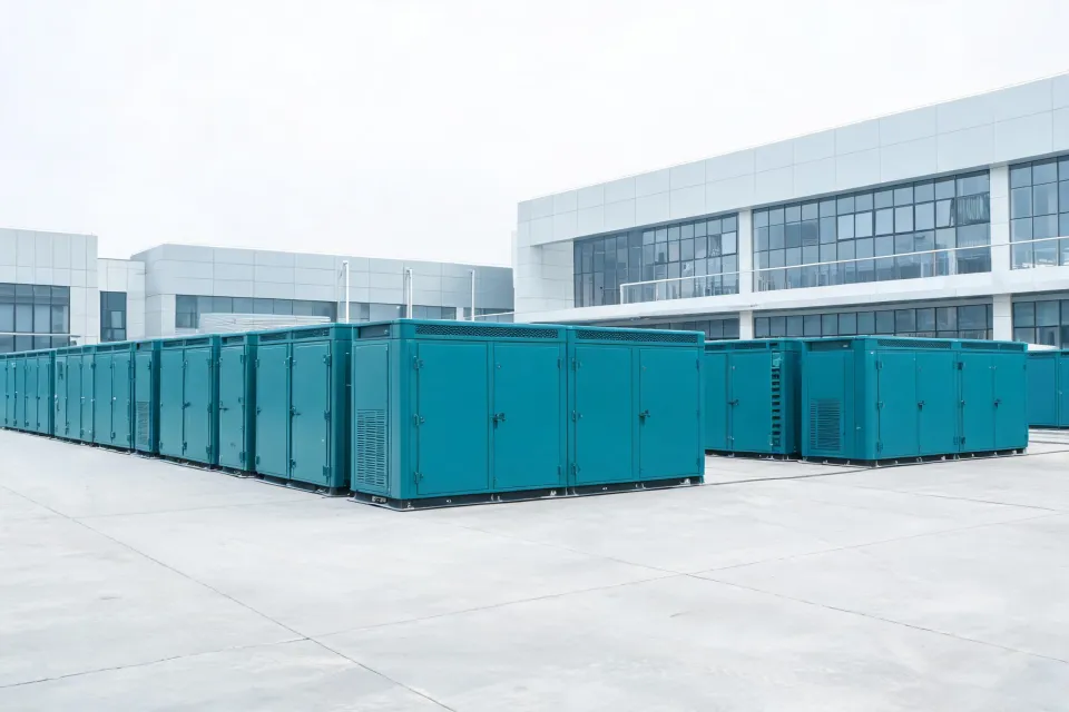 Battery energy storage cabinets in a commercial energy project